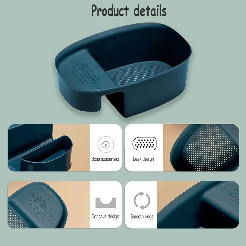1pc-2pcs Collapsible Colander Kitchen Accessories Extendable Strainer Fruits Vegetables Noodle Drain Basket Drainer Over Sink Peaceful Pleasures Health and Wellness
