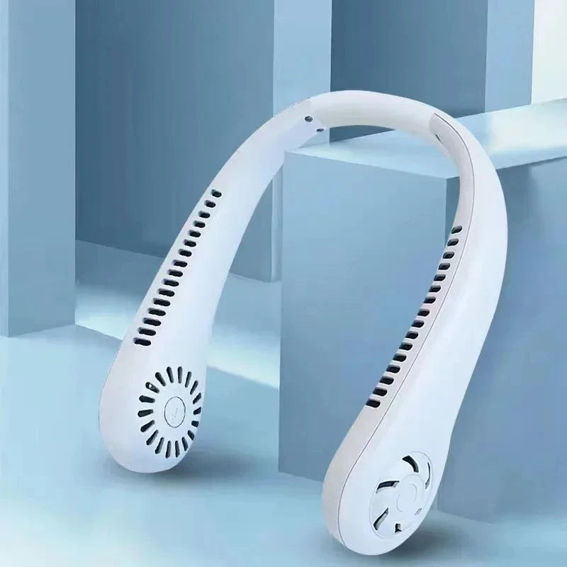 2025 1200mAh New Mini Neck Mounted Fan Portable Bladeless Neck Rechargeable Air Cooler 3 Speed Mini Summer Sports Fan Outd Peaceful Pleasures Health and Wellness