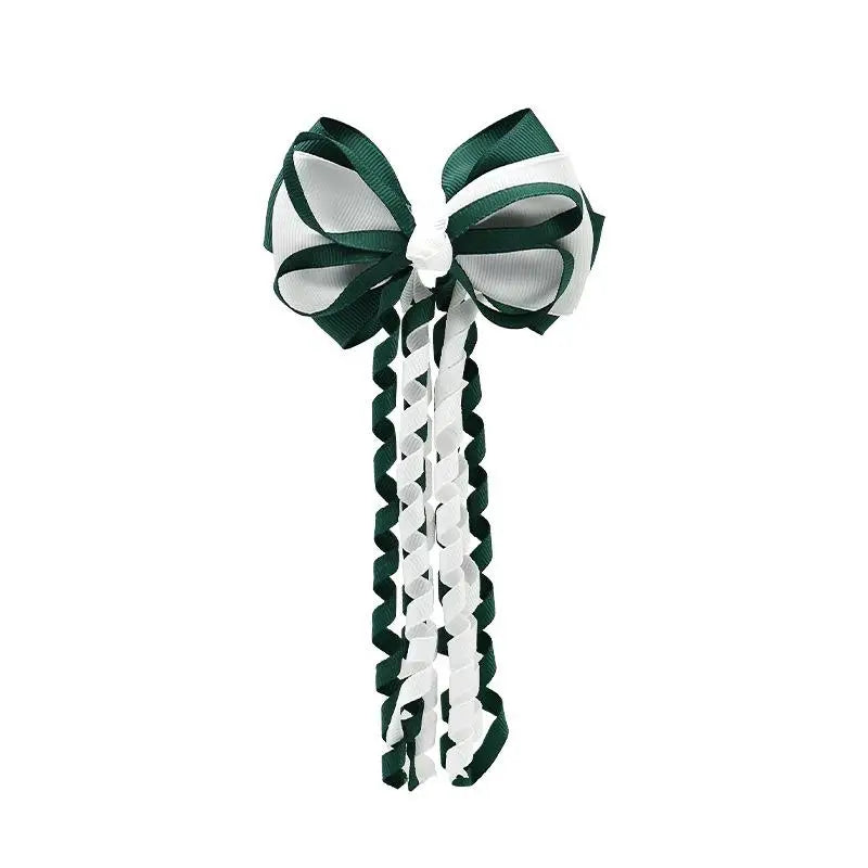 Festival Bow Hair Clips – Curly Ribbon Tassel Hairpins for Girls