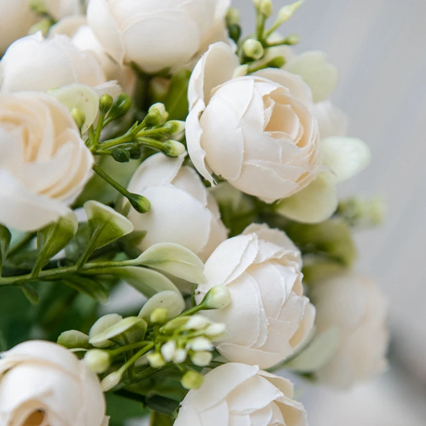 15-Head Silk Rose Bouquet | Wedding & Home Artificial Flowers