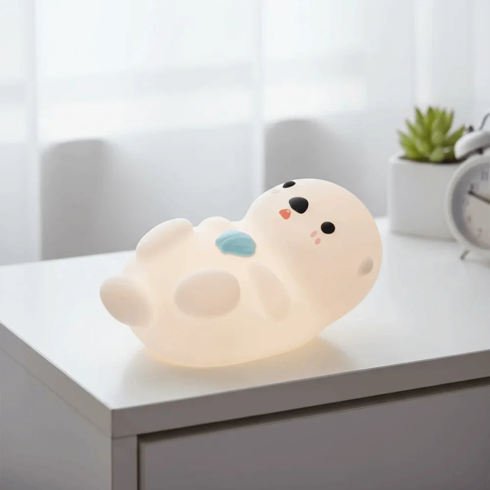 Cute Otter Night Light – USB Rechargeable Touch & Timer Lamp
