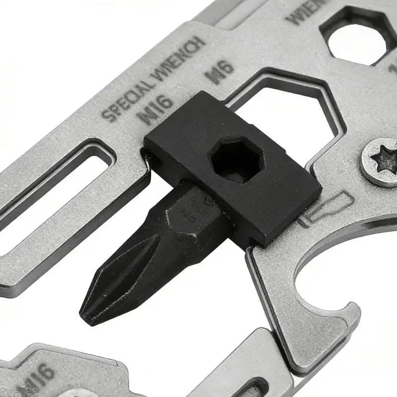 Stainless Steel Multi Tool Carabiner, Portable Survival Gear Gadget, Heavy Duty Clip for Camping Hiking Climbing Outdoor Fishing Peaceful Pleasures Health and Wellness