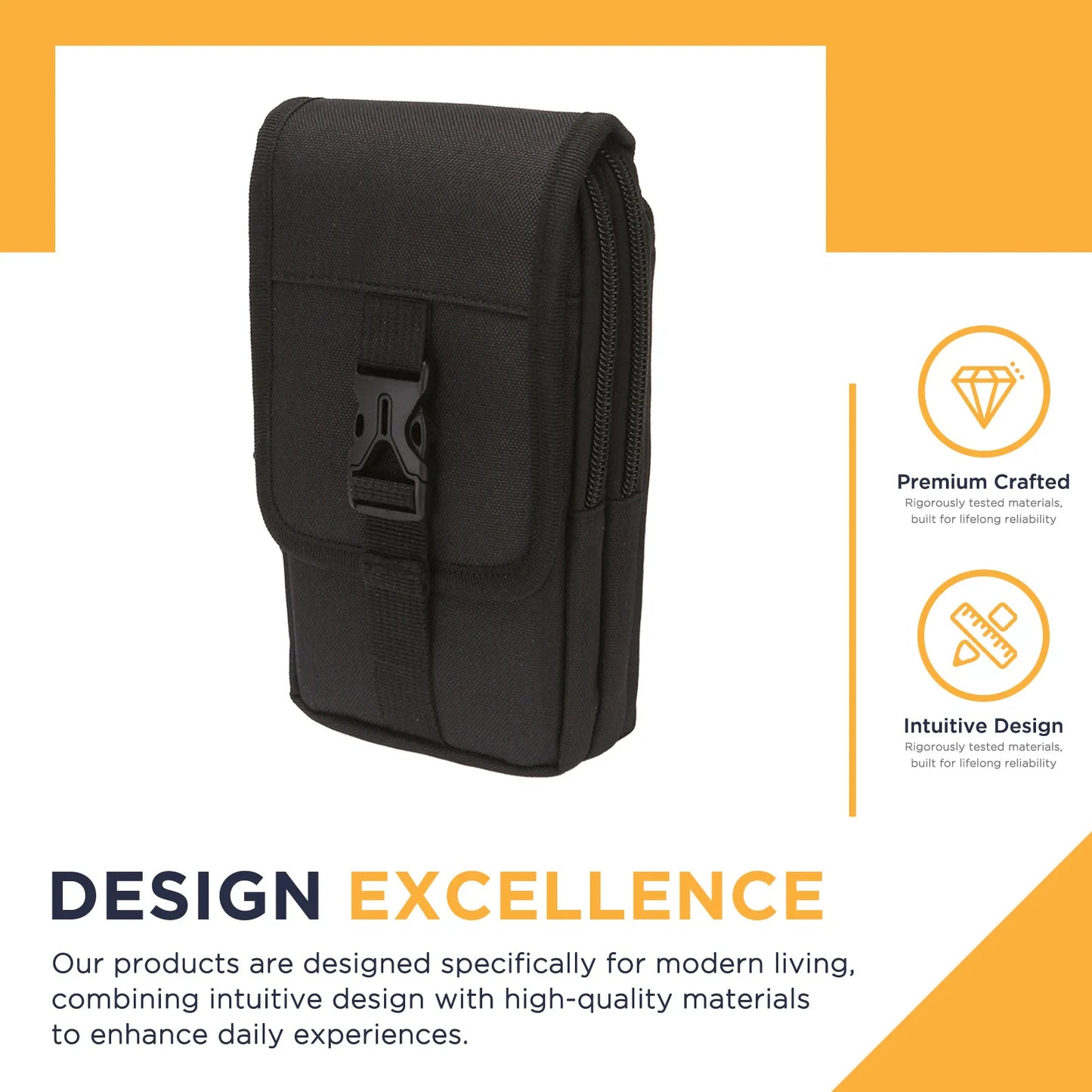 7 Inch Waist Pack For Phone Outdoor Work Waterproof Outdoor Rugged Belt Pack Work Waist Bag With Belt Loop For Cell Phone Peaceful Pleasures Health and Wellness