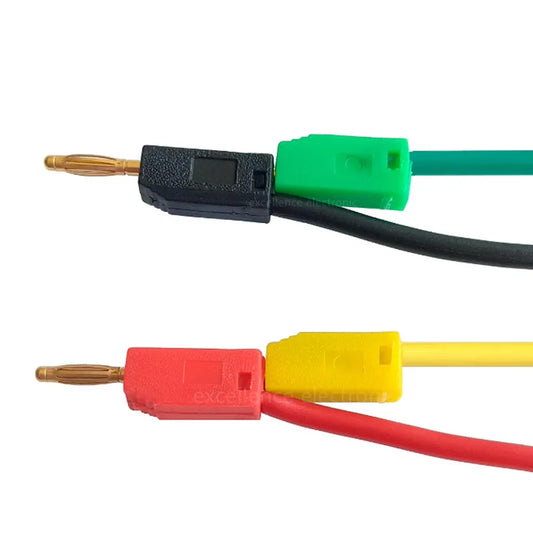 High Quality 2mm Banana Plug Silicone Wire 24AWG K2 Test Cable Double Banana Plug Experiment Short Route Can Be Overlapped Peaceful Pleasures Health and Wellness Green 60cm