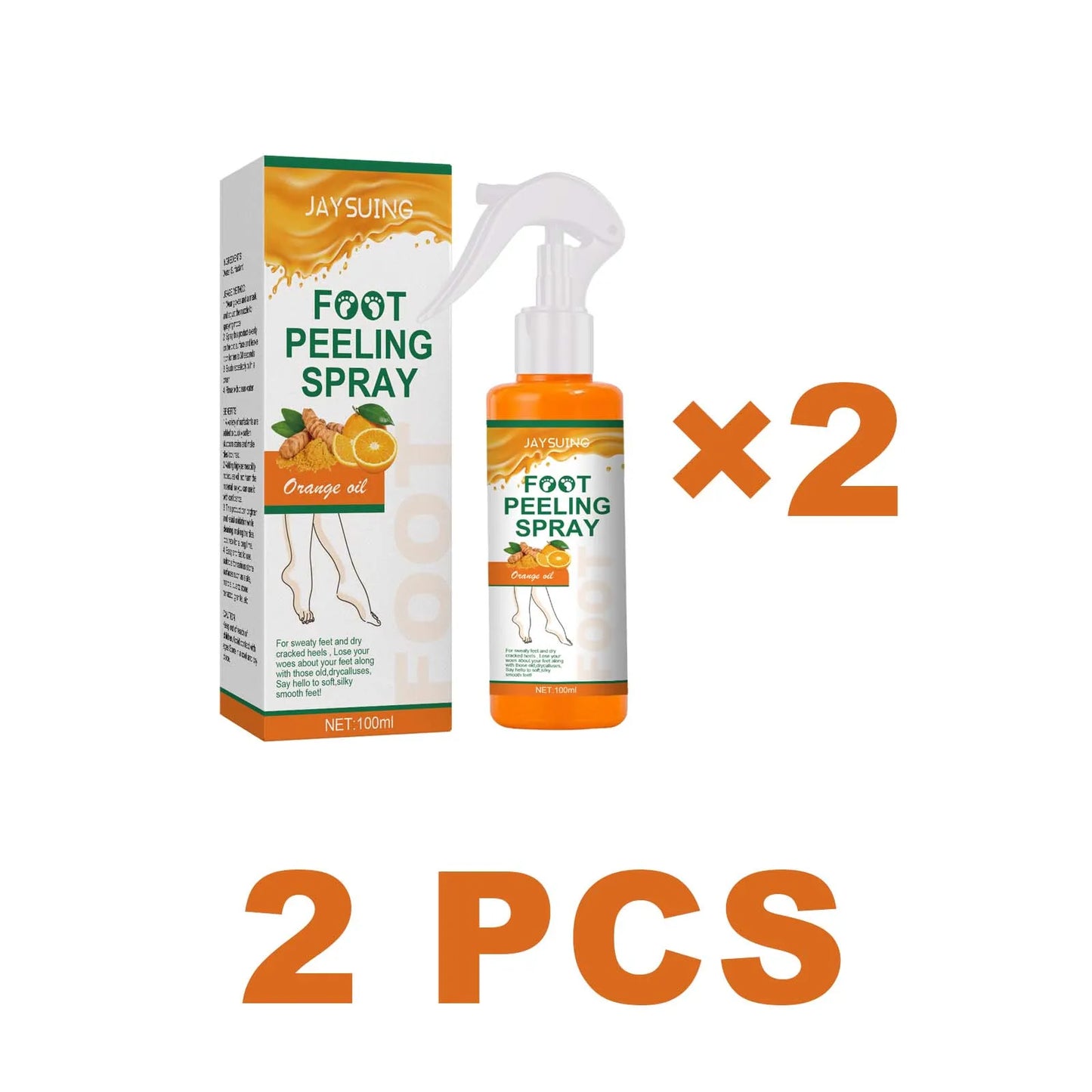 Jaysuing Exfoliating Foot Treatment Spray Remove Dead Skin Care Repair Skin Cracks Replenish Moisture Moisturize Soften Footcare Peaceful Pleasures Health and Wellness 2 PCS