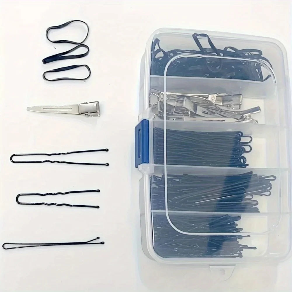 2-Pack Clear Hair Clip & Jewelry Storage Box with Dust-Proof Lid
