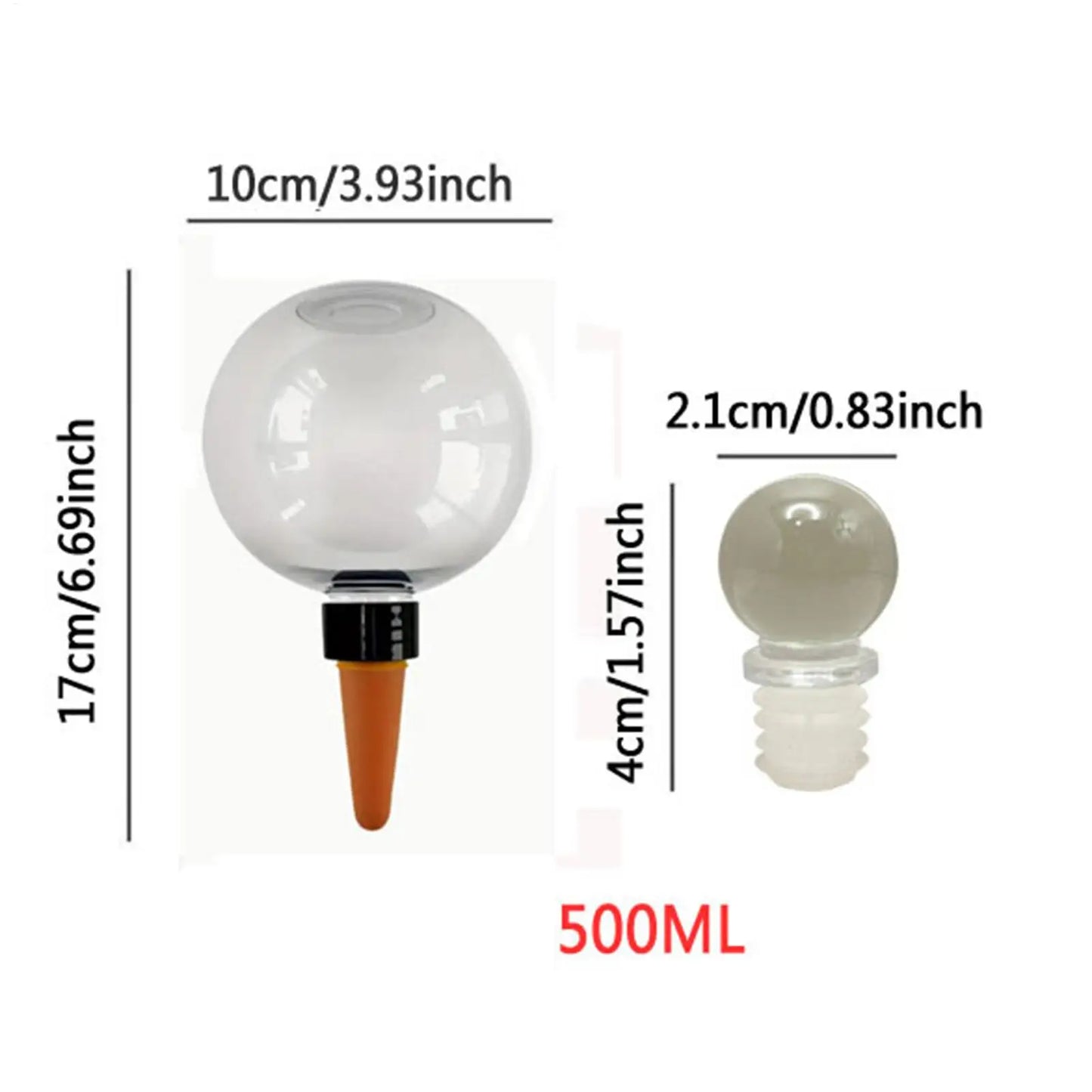 4-Pack Self-Watering Globes 500ml | Auto Drip Plant Bulbs