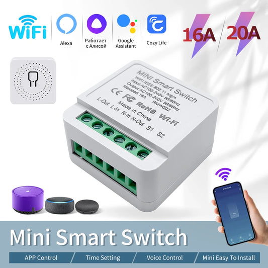 20A 16A Smart WiFi Switch Cozylife APP Remote Control Breaker Module 100-240V Wireless Light Switch Works with Alexa Google Home Peaceful Pleasures Health and Wellness