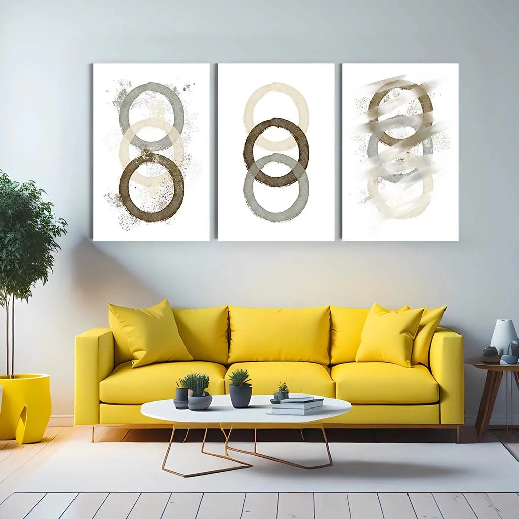 Abstract Geometric Circle Canvas Wall Art | Modern Minimalist Print Canvas Wall Art Print Peaceful Pleasures Health and Wellness
