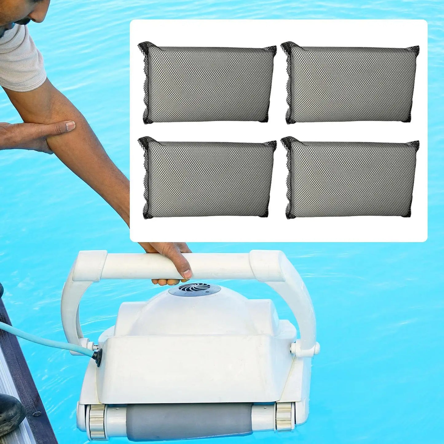 4-Pack Pool Robot Fine Filter Pads | Power 4.0 Replacement Pool Filter Replacement Peaceful Pleasures Health and Wellness