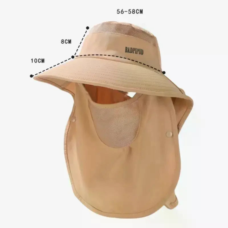UV Wide Brim Sun Hat with Shawl Neck Cover | Unisex