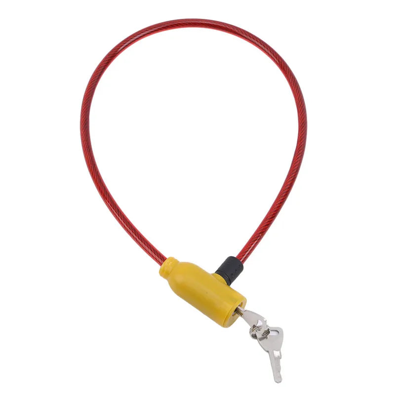 Bicycle Safety Lock Metal Universal Anti-Theft Lock Motorcycle Wire Lock Safety Cable with 2 Keys Bicycle Outdoor Supplies Peaceful Pleasures Health and Wellness Red