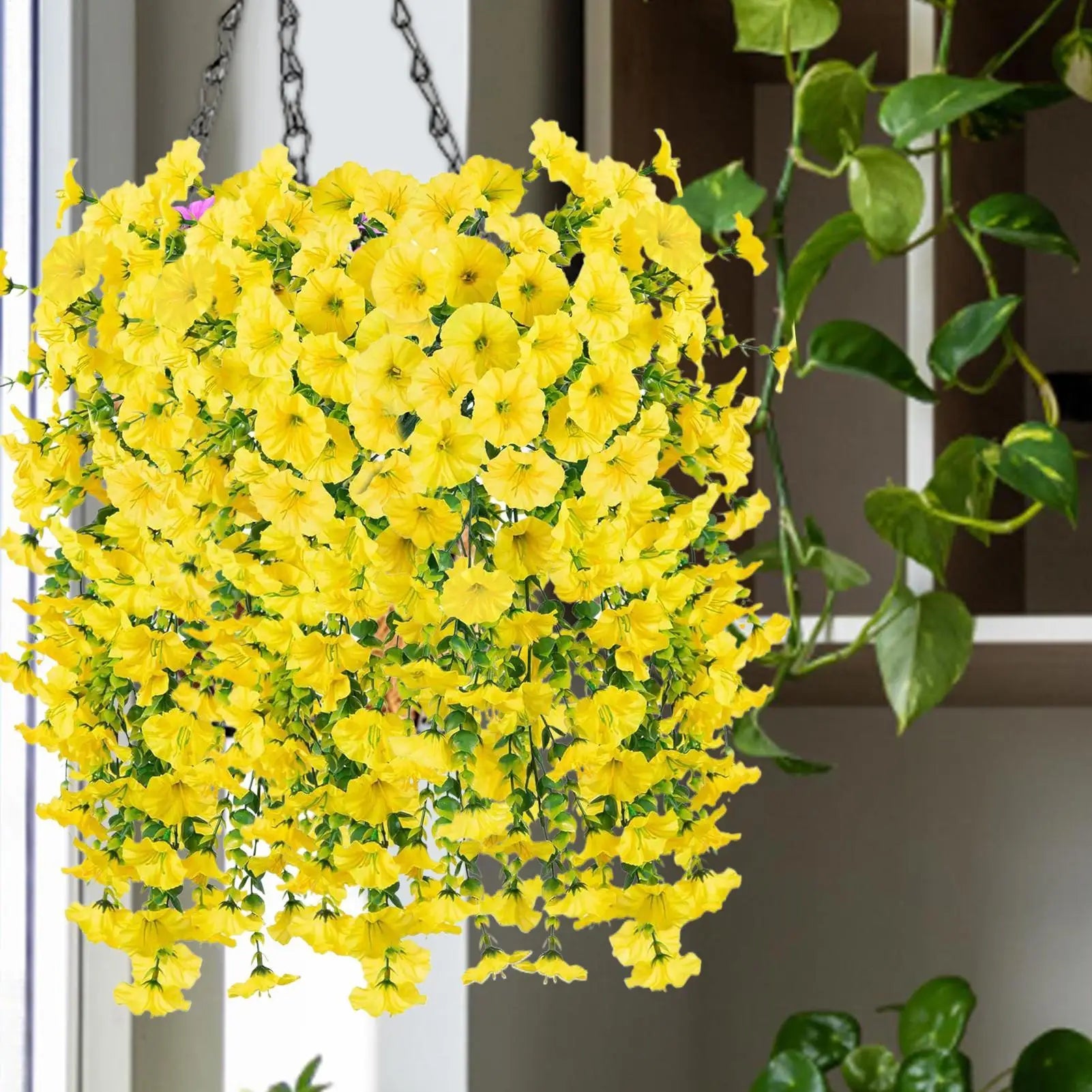 2Pcs Hanging Artificial Petunia Flowers 75CM | Indoor & Outdoor Decor Artificial Hanging Flowers Peaceful Pleasures Health and Wellness
