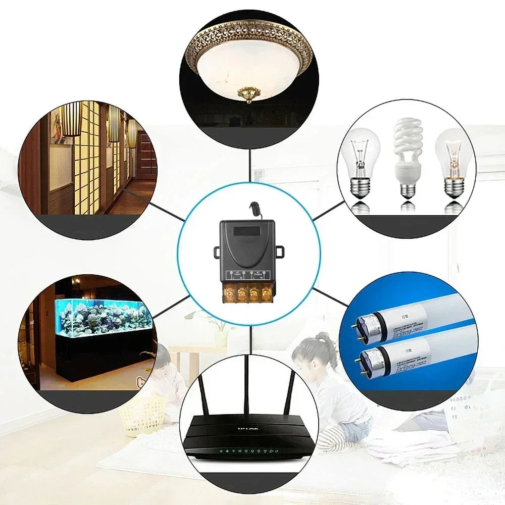 433MHz Wireless Remote Control Switch – 30A Relay AC/DC