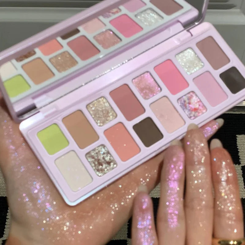 DIKALU 16-Color Eyeshadow Palette – Matte, Shimmer & Glitter