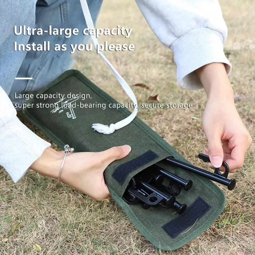 Oxford Cloth Camping Tent Stake Bag & Multifunctional Tool Pouch