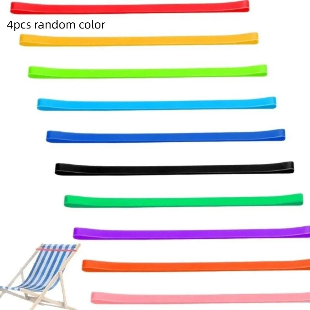 4-Pack Silicone Beach Towel Holder Bands – Windproof Clips