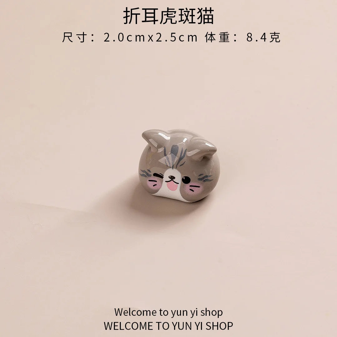 Resin Kawaii Cat Statue Home Decor Crafts Room Wedding Gifts Decoration Doll for Girls Mothers Day Gift Fairy Garden Home Decor Peaceful Pleasures Health and Wellness Fold-eared Tabby