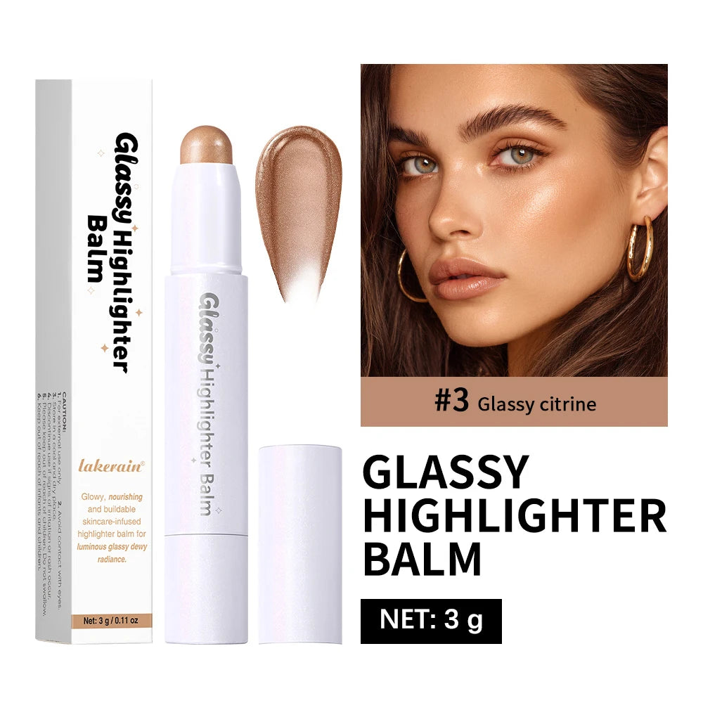 Bio- Glassy Highlighter Balm Nourishing Buildable Long Lasting Non Sticky Multipurpose Stick For Eye Cheek Lips Body Cosmetics Peaceful Pleasures Health and Wellness 3Citrine