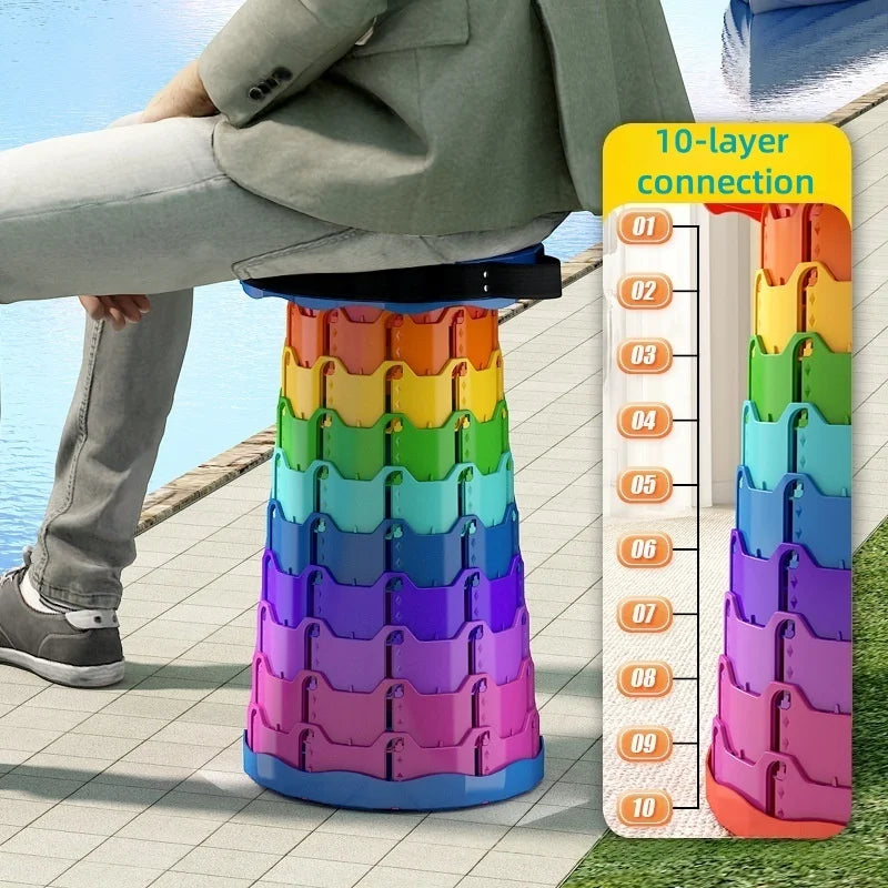 Contraction folding chair - Adjustable telescopic design, portable outdoor fishing chair, suitable for travel use, lightweight Peaceful Pleasures Health and Wellness