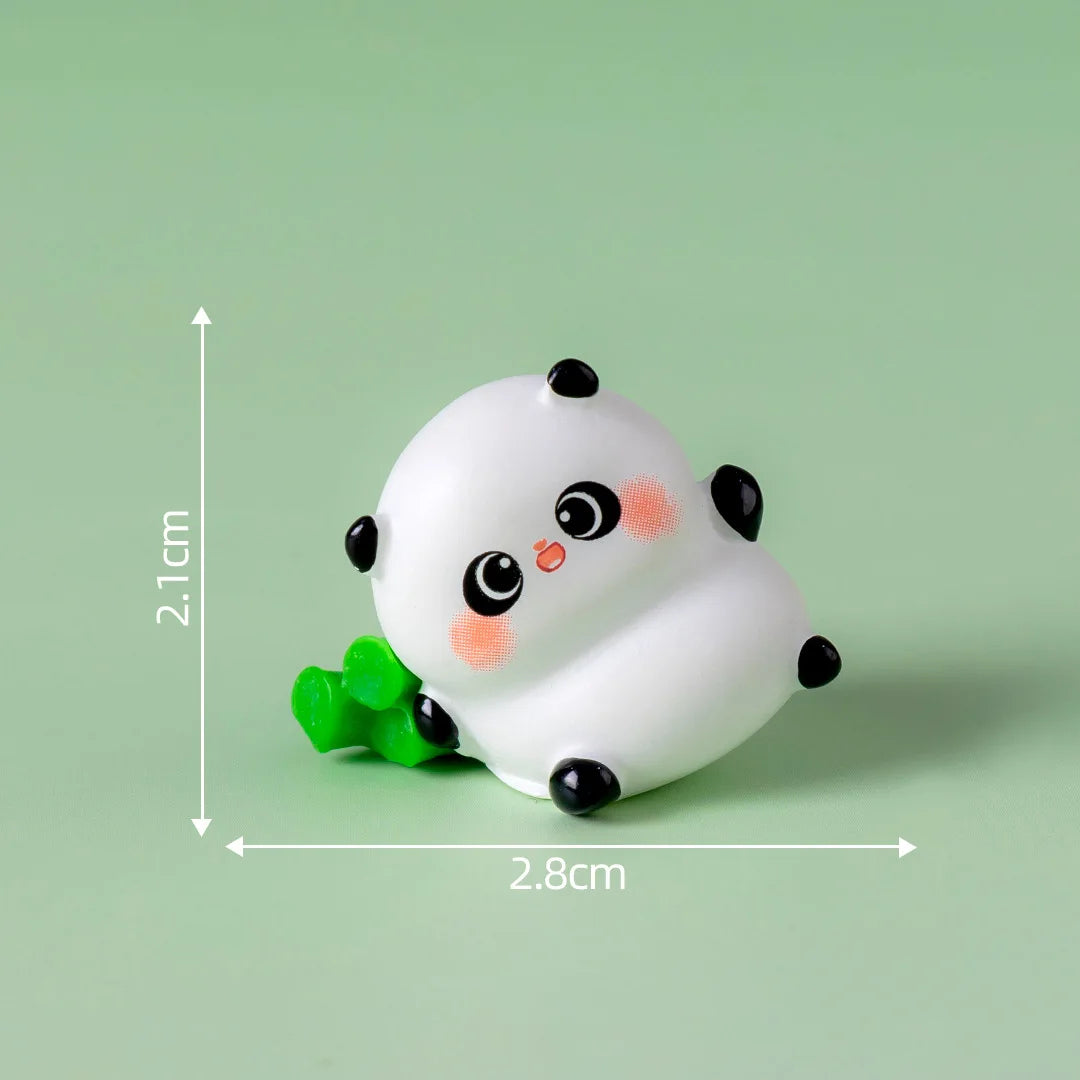 1Pcs Panda Resin Figurine Animal Model DIY Home Decor Miniature Fairy Garden Decoration Accessories Modern Desk Decoration Peaceful Pleasures Health and Wellness 8(not glow)