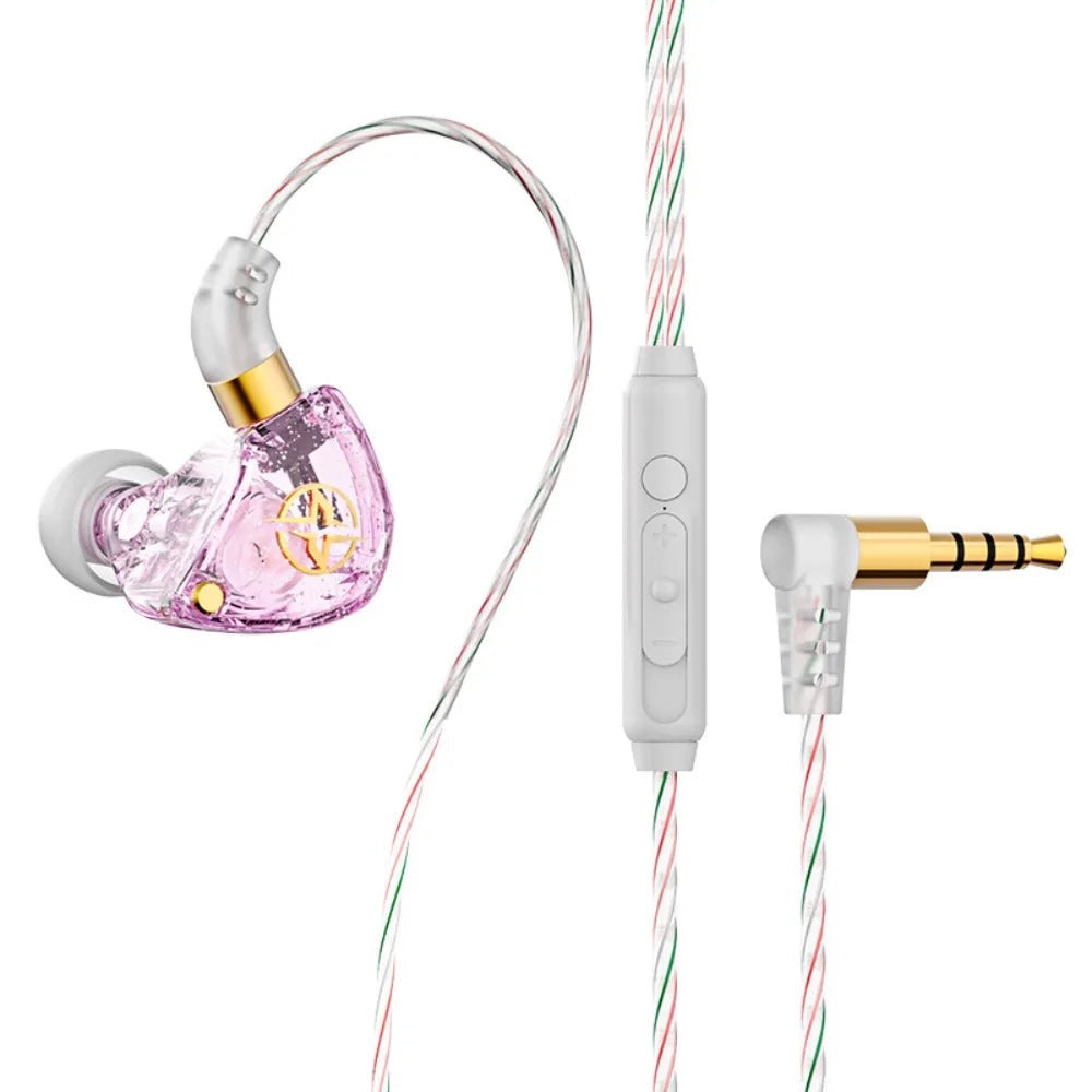3.5mm Wired Earphone in-Ear with Mic Wired Headset Elbow Deep Bass Earpiece Headset Mobile Phone/Tablet/Computer Peaceful Pleasures Health and Wellness Purple