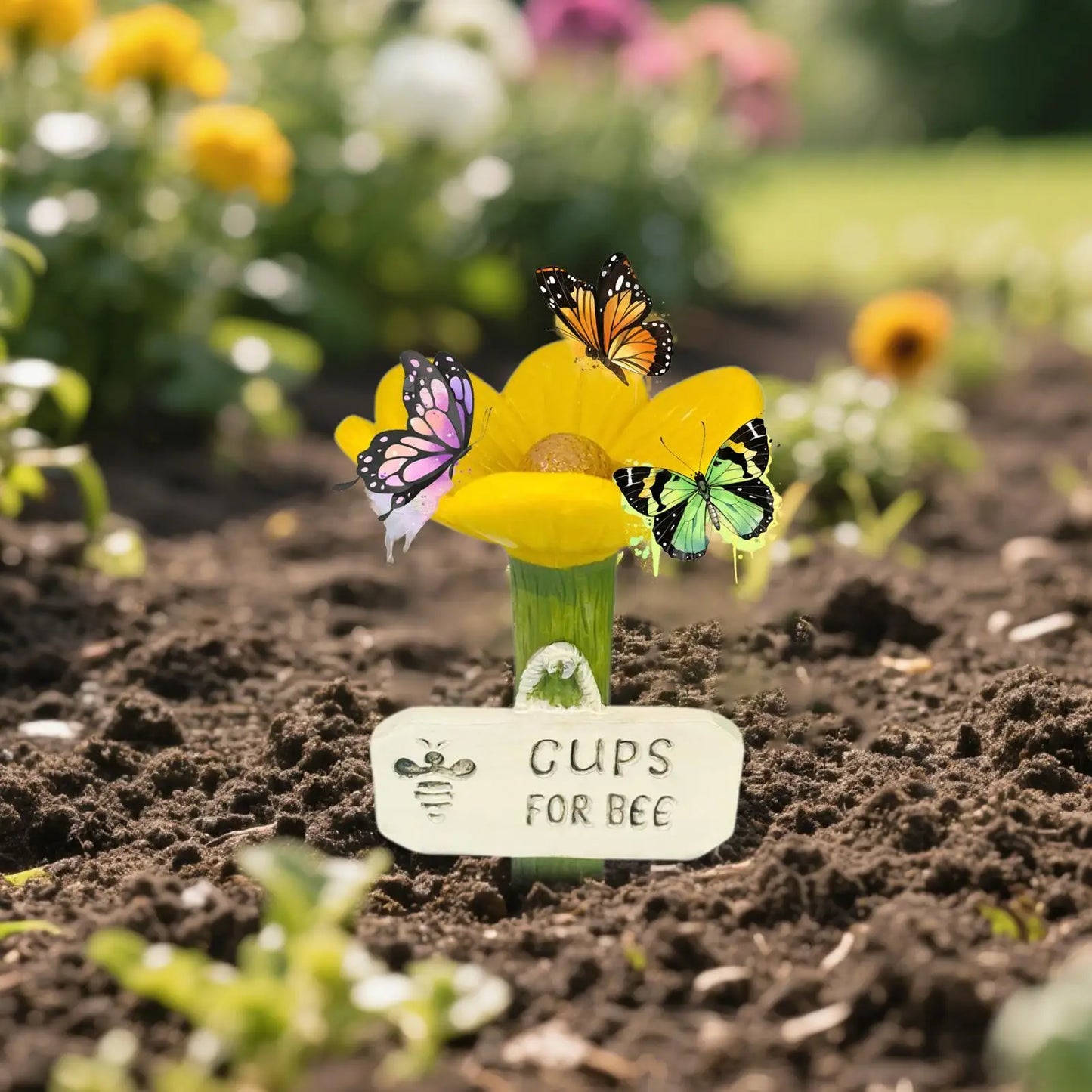 Bee Bath Bowl & Butterfly Pollinator Feeder | Flower Design