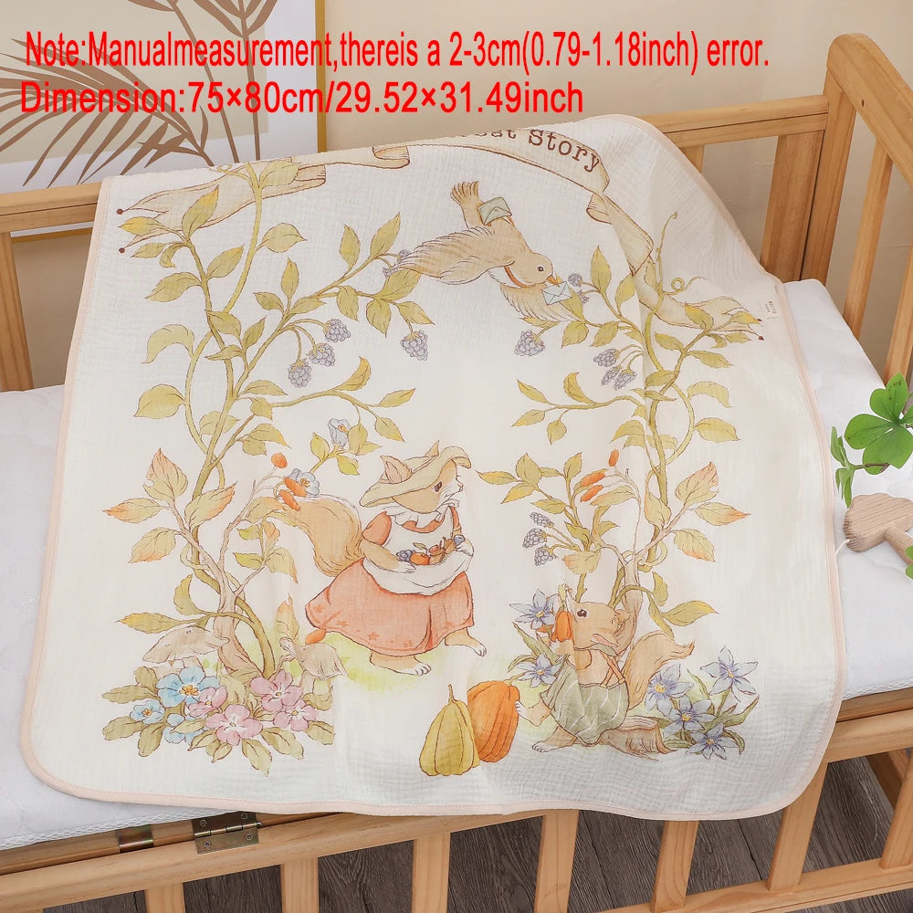 Newborn Baby Bath Towel | Soft Cotton Bamboo Gauze Blanket