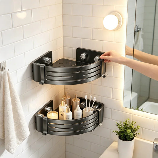 No-Drill Suction Cup Bathroom Shelf | Wall Mount Storage Rack Bathroom Wall Shelf Peaceful Pleasures Health and Wellness