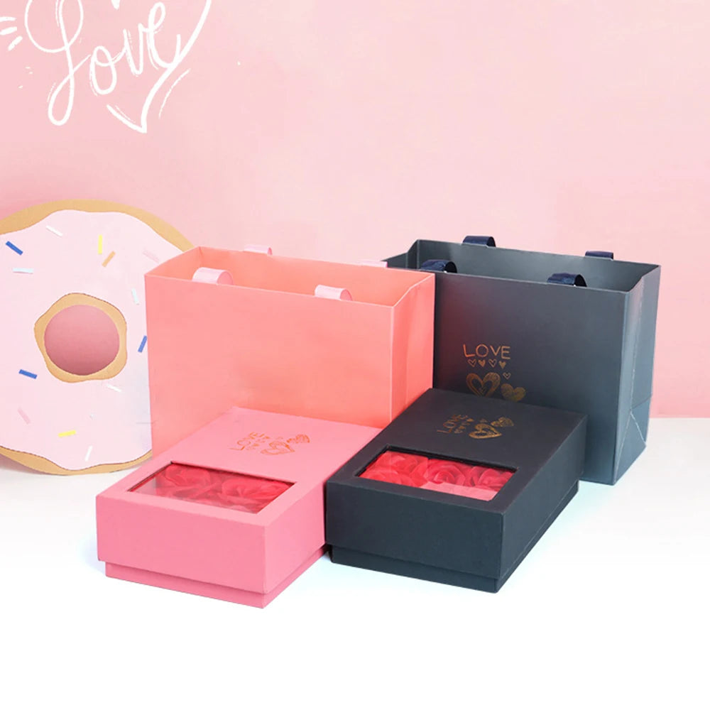 Rose Gift Box Eternal Flower Ring,Pendant,Earrings,Necklace,Jewelry Box 6 Valentine's Day Rose Gift Box Packaging Box Jewelry St Peaceful Pleasures Health and Wellness