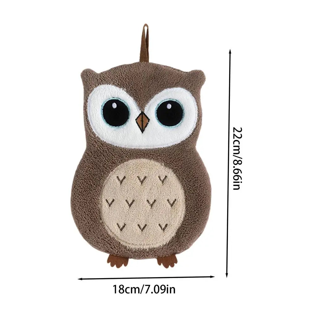 Cute Owl Hanging Hand Towel – Soft Kids Kitchen Bathroom