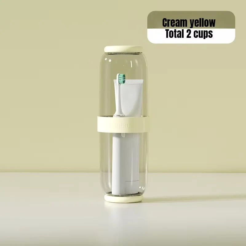 Portable Toothpaste Toothbrush Protect Holder Case Travel Camping Storage Box Protect Toothbrush Toothpaste from Dirt and Damage Peaceful Pleasures Health and Wellness cream yellow
