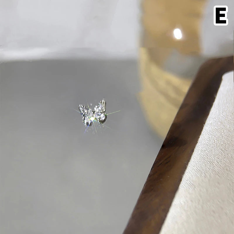 New Butterfly Zircon Rhinestone Nail Accessories Sparkling Bow Tie Chain Luxury French Nail Decoratio Peaceful Pleasures Health and Wellness E