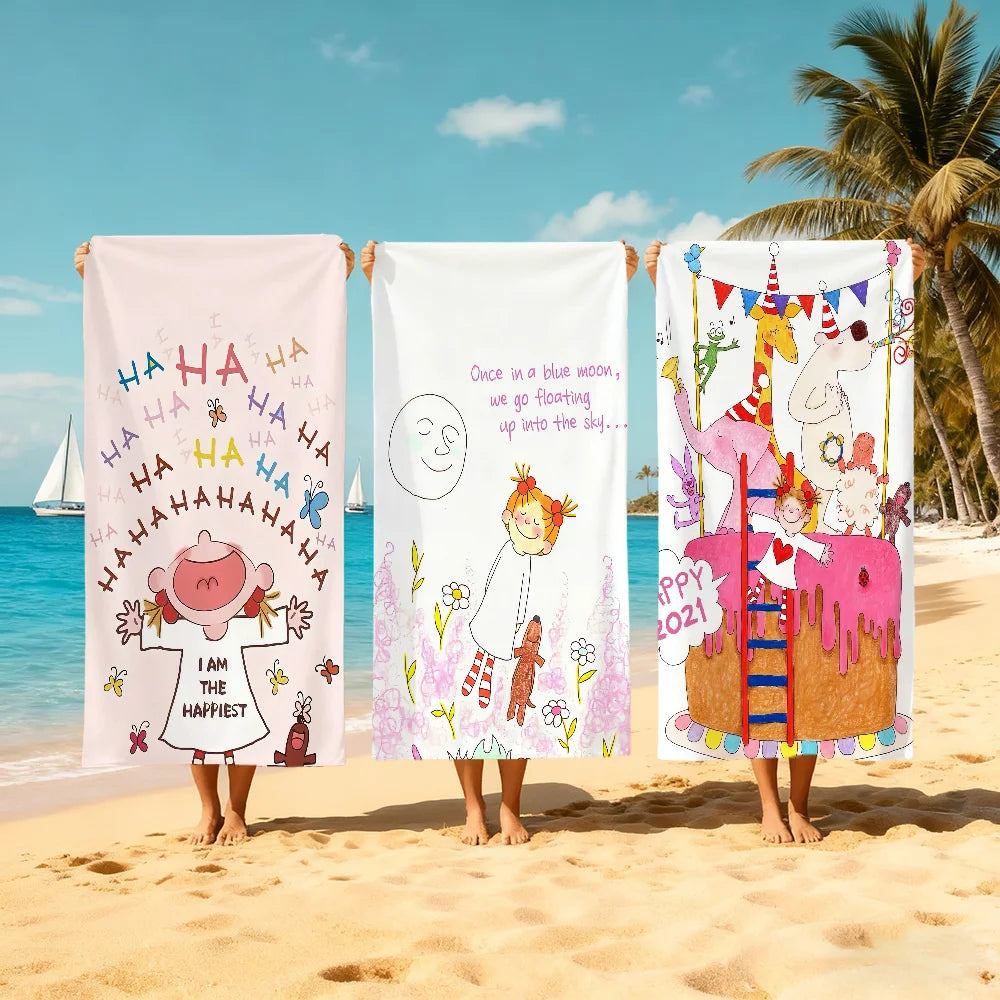 CoCo Cartoon Quick-Dry Beach Towel | Soft, Absorbent, 11 Sizes Quick-Dry Beach Towel Peaceful Pleasures Health and Wellness