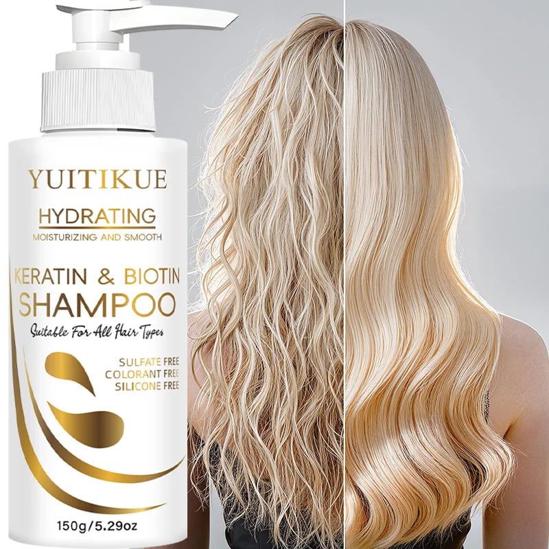 YUITIKUE Keratin & Biotin Shampoo – Smooth, Glossy Hair Keratin Biotin Shampoo Peaceful Pleasures Health and Wellness Default Title