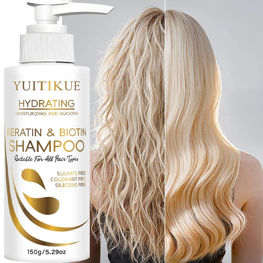 YUITIKUE Keratin & Biotin Shampoo – Smooth, Glossy Hair Keratin Biotin Shampoo Peaceful Pleasures Health and Wellness Default Title