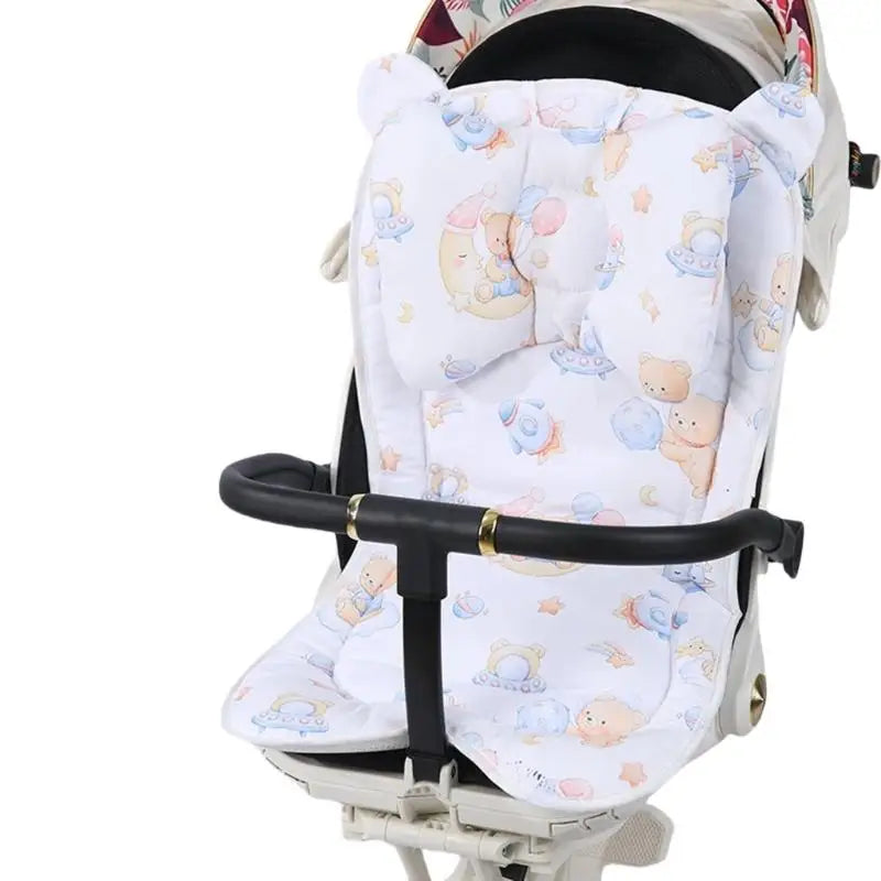 Baby Stroller Cushion Pad with Detachable Pillow – Breathable Cotton