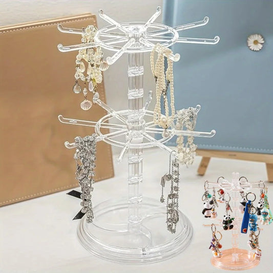 2-Tier Rotating Jewelry Stand | Necklace & Bracelet Organizer Jewelry Display Stand Peaceful Pleasures Health and Wellness