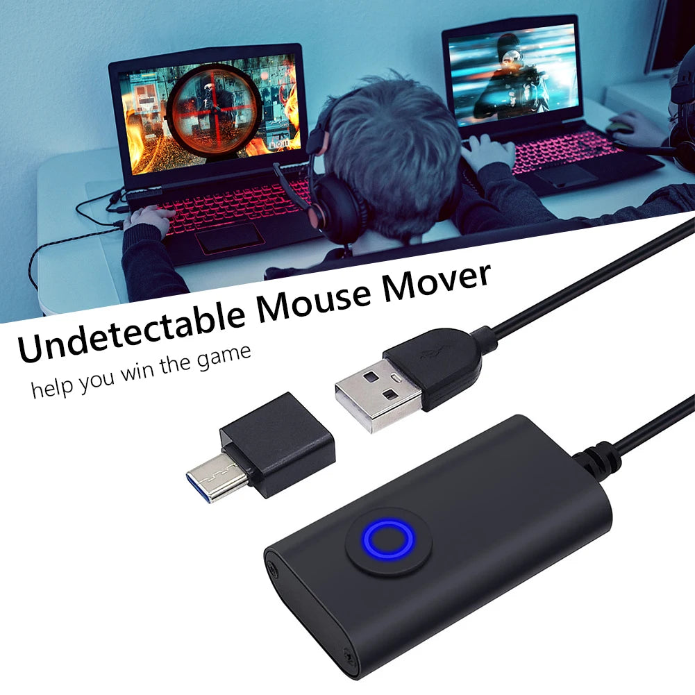 2-in-1 USB & Type-C Mouse Jiggler with ON/OFF Switch Peaceful Pleasures Health and Wellness