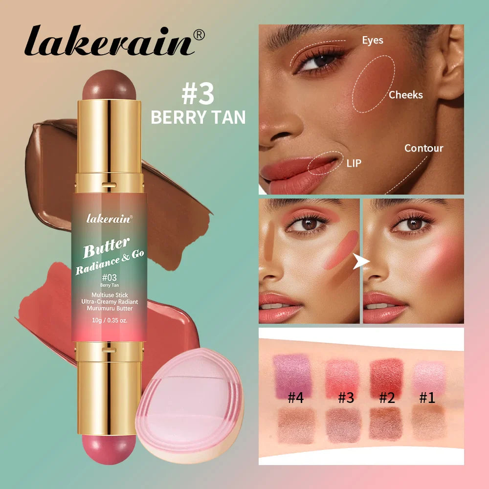 2-in-1 Bronzer & Blush Stick – Matte Glow Contour Makeup