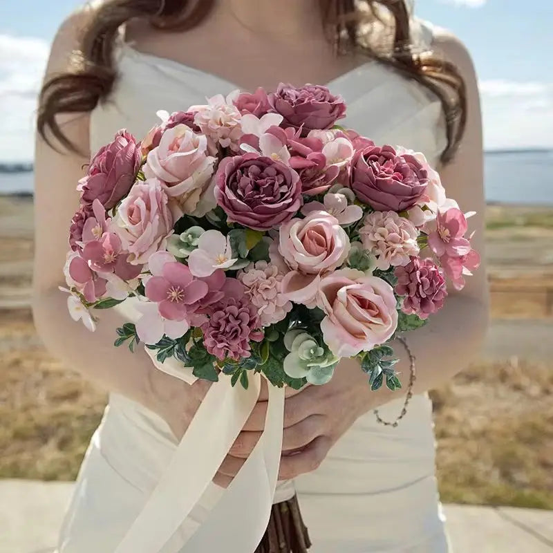 Silk Peony Rose Artificial Flower Balls – Wedding & Party Décor