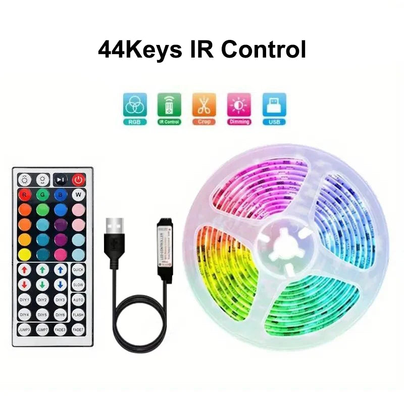 RUNTOIN RGB USB LED Strip Lights 5V App & Remote | SMD2835