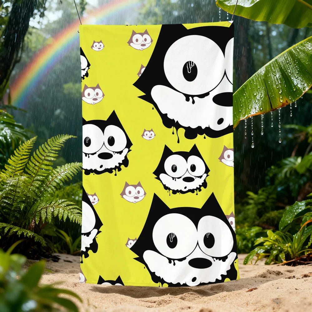 Felix the Cat Quick-Dry Beach Towel | Soft Pool & Travel Towel