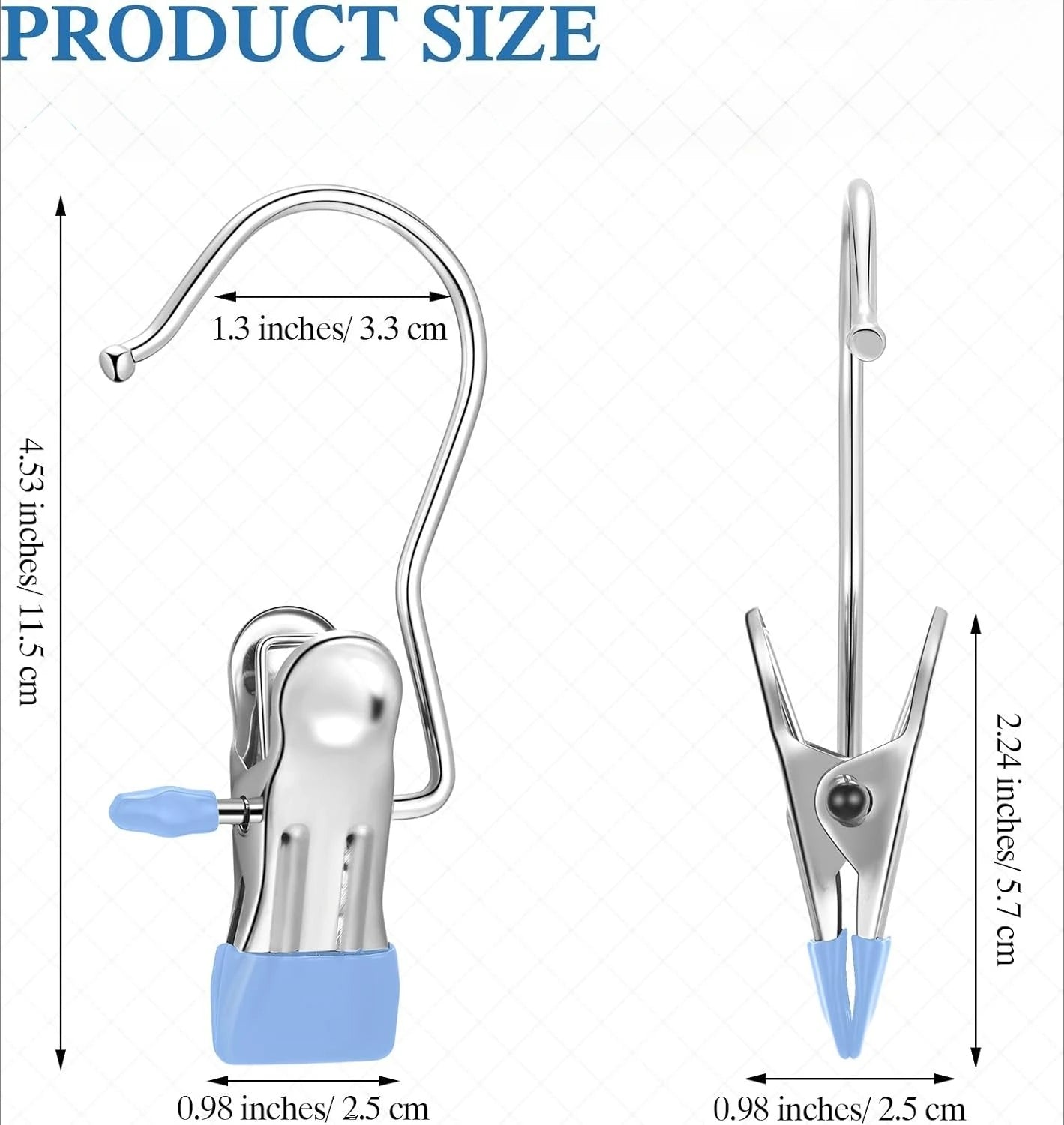Multicolor Boot Hangers & Clips - Stainless Steel Laundry Hooks for Pants, Towels, Socks in Closet & Travel Peaceful Pleasures Health and Wellness blue 10pcs