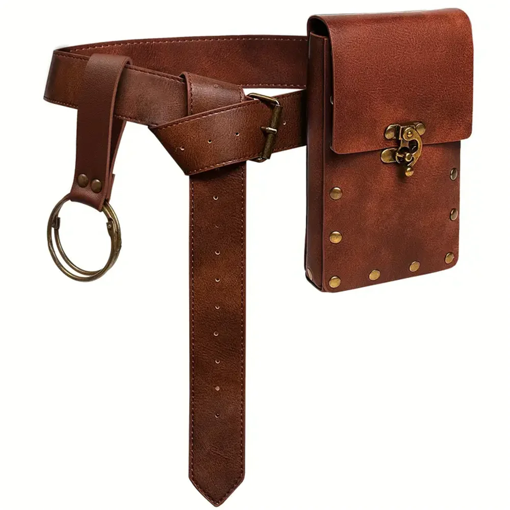 Cosplay Medieval Retro Belt Viking Knight Copper Coin Waist Bag