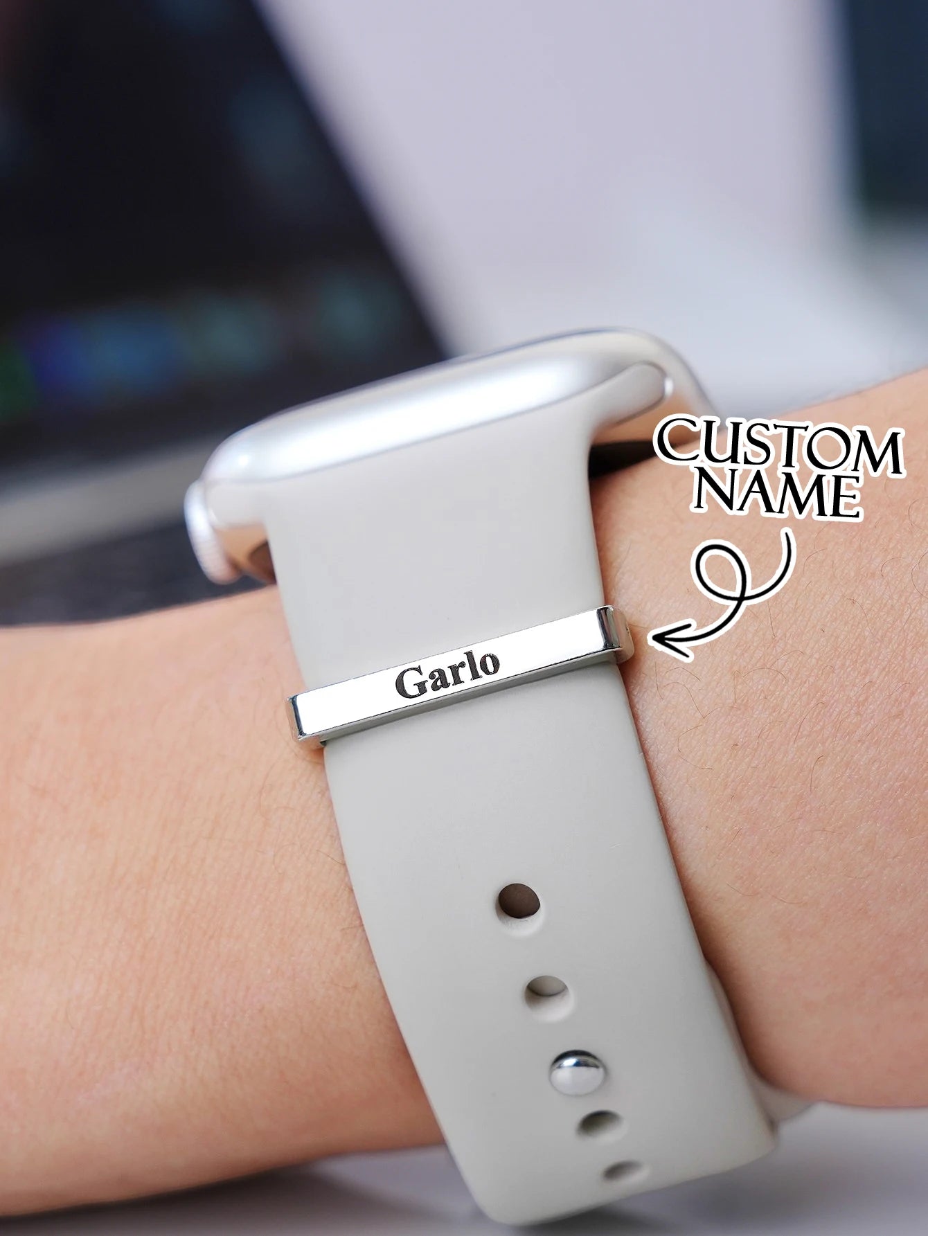 Custom Watch Band Charm Personalized Text Watch Charm Smart Watch Strap Decoration Jewelry Gift for Valentines Mothers Day Peaceful Pleasures Health and Wellness