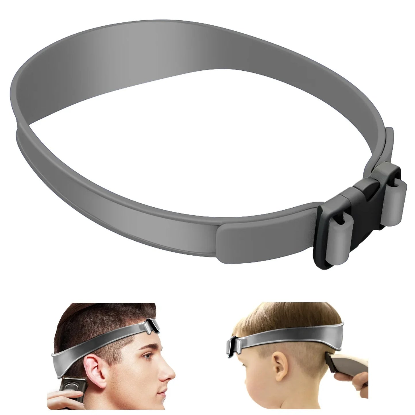 DIY Hair Trimming Template Haircut Band Breathable Curved Silicone Home Hair Trimming Guide for Boys Men Peaceful Pleasures Health and Wellness Gray