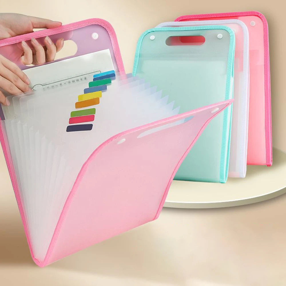 Handheld Organ Bag Folder A4 Large Capacity Student Exam Paper Storage Bag 13 Layers Ticket File Classification Storage Bag Peaceful Pleasures Health and Wellness