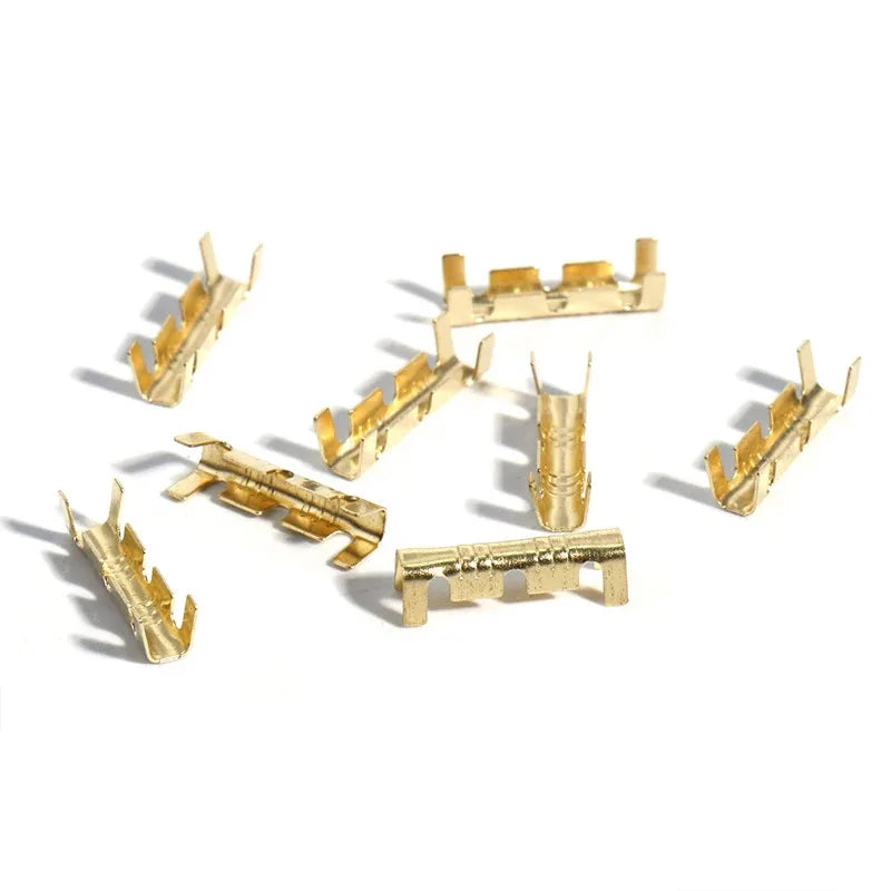 U-Type Brass Crimp Terminals 50/100/200pcs – AWG 24-16 Block Connector