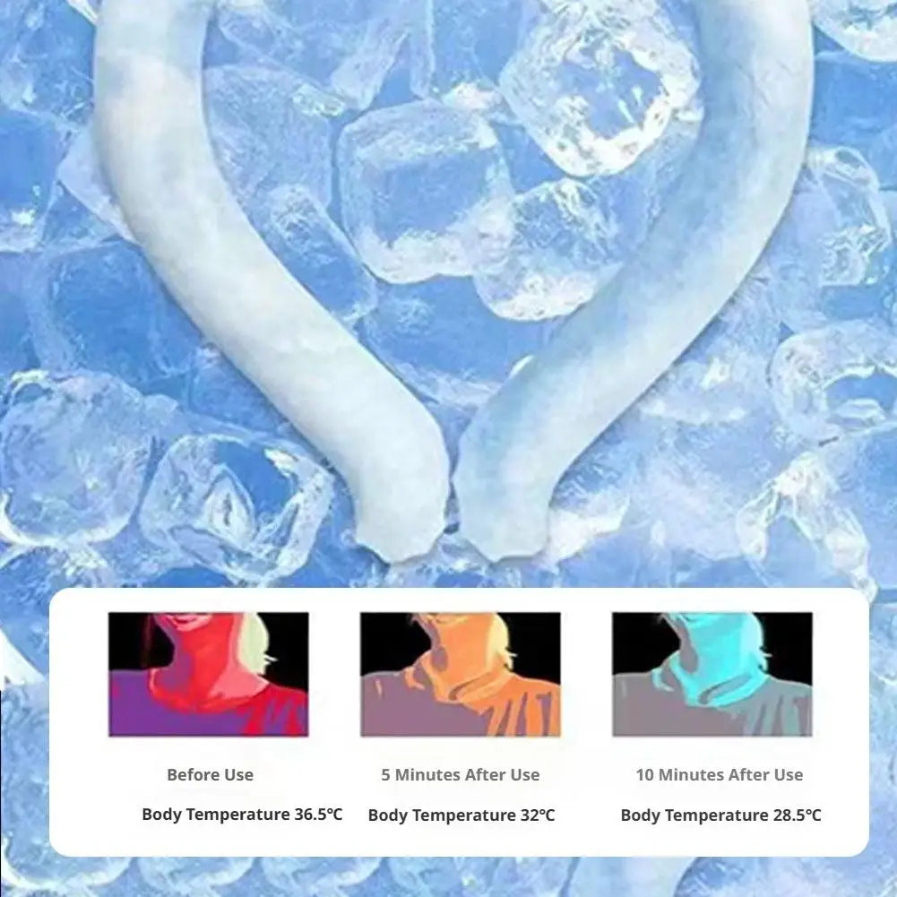 PCM Ice Neck Ring Summer Cooling Neckband Heatstroke Prevention Reusable 28℃ Natural Freeze No Condensation Long Lasting Cool Peaceful Pleasures Health and Wellness